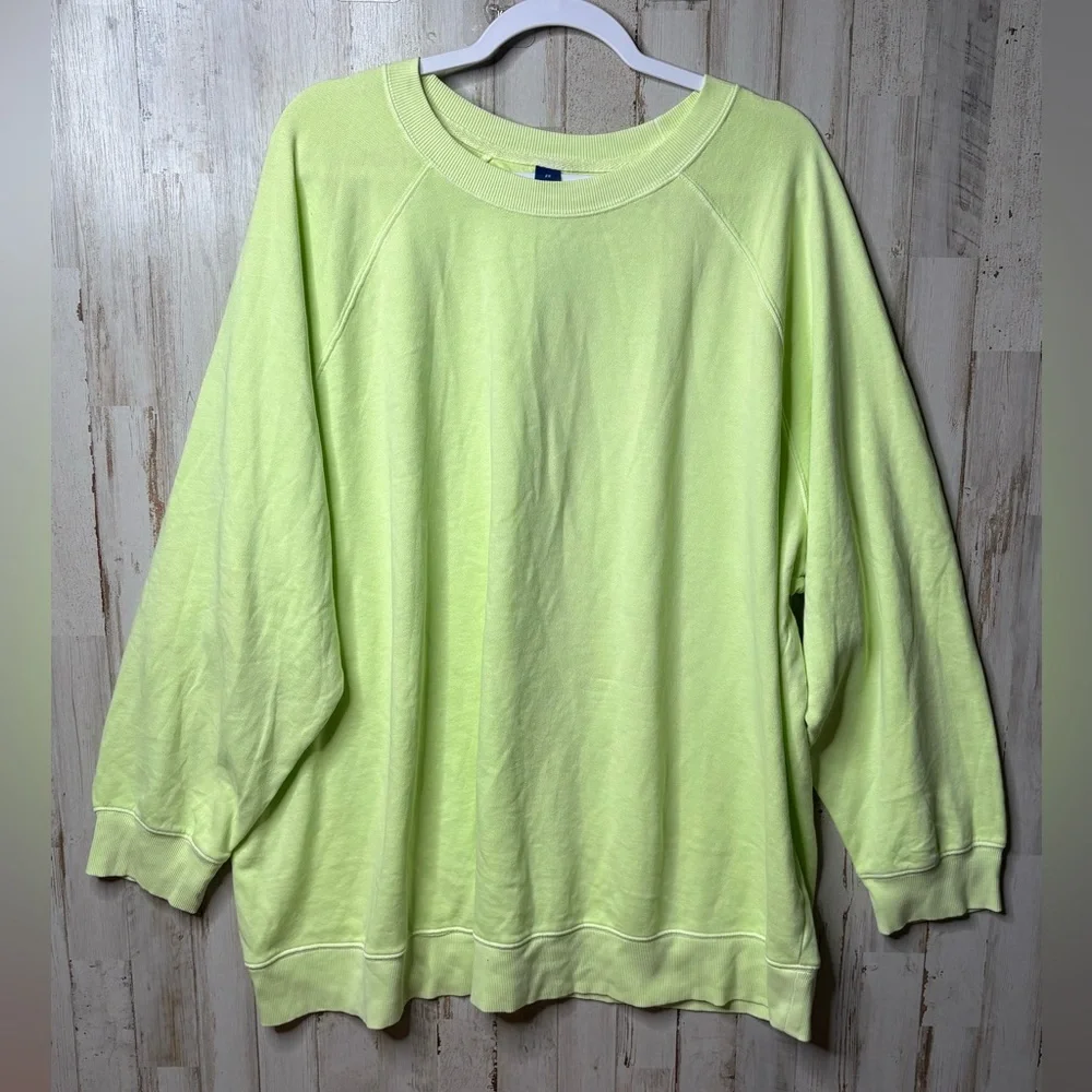 Old Navy Light Lime Pullover Sweatshirt Size 2X - Picture 7 of 8
